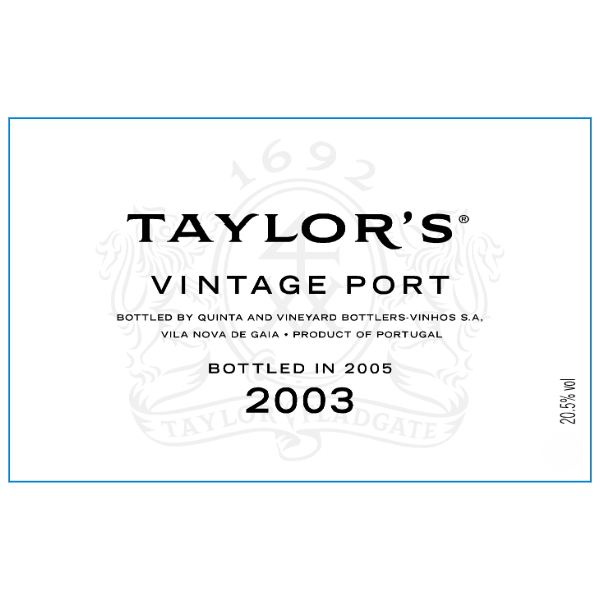 Taylor's Vintage Port 2003 (Magnum) wine bottle