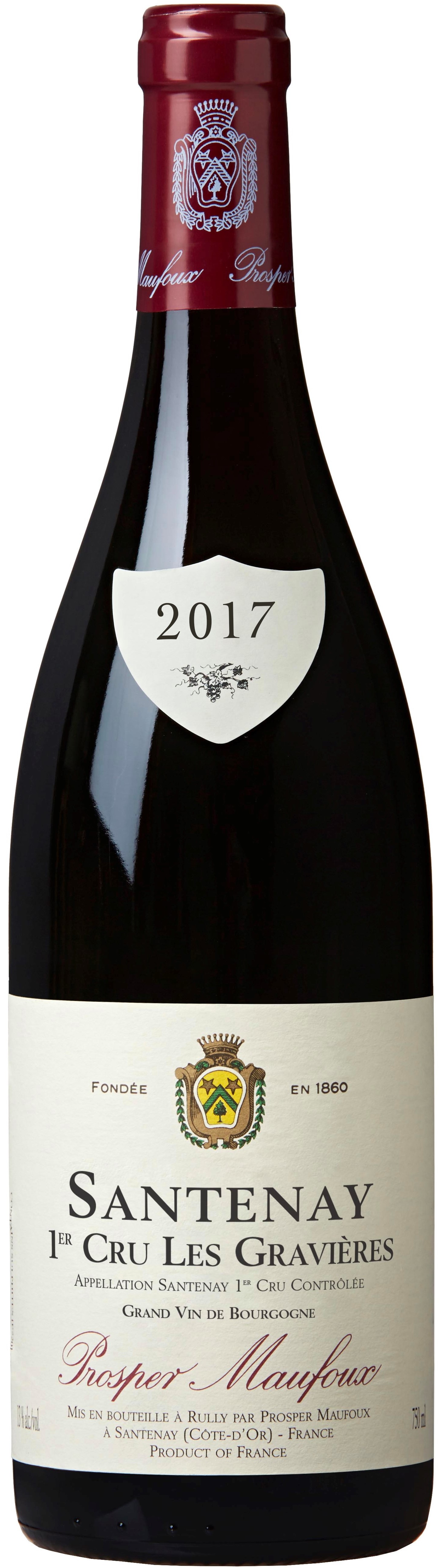Prosper Maufoux Santenay 1er Cru Les Gravières 2017 wine bottle