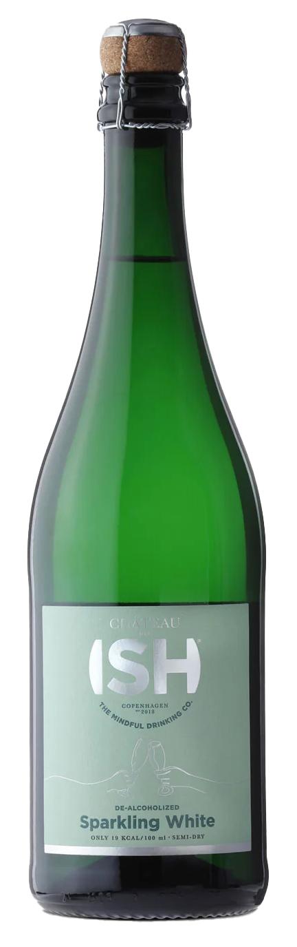 ISH Sparkling White, alkoholfri (+pant) wine bottle