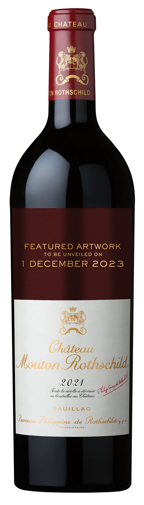 Chateau Mouton-Rothschild 1. Cru Classé Pauillac 2021 i trækasse wine bottle