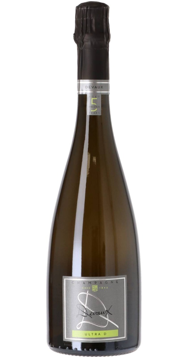 Devaux Champagne Ultra D Extra Brut wine bottle