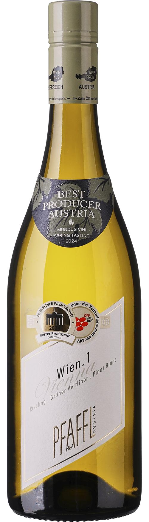 Pfaffl Wien. 1 Riesling/Grüner Veltliner/Pinot Blanc wine bottle