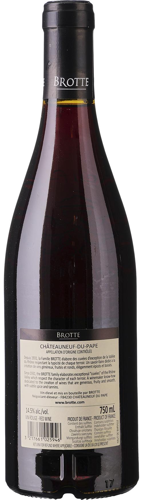 Brotte Les Hauts de Barville Châteauneuf-du-Pape wine bottle