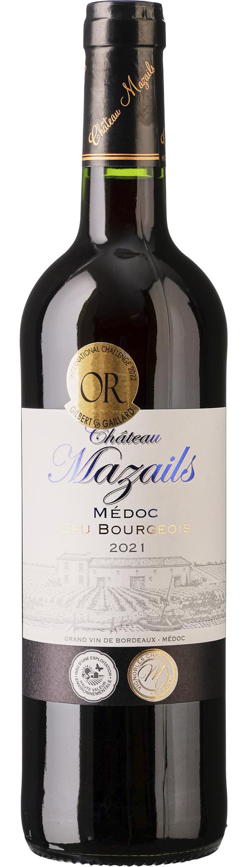 Château Mazails AOC Médoc Cru Bourgeois wine bottle