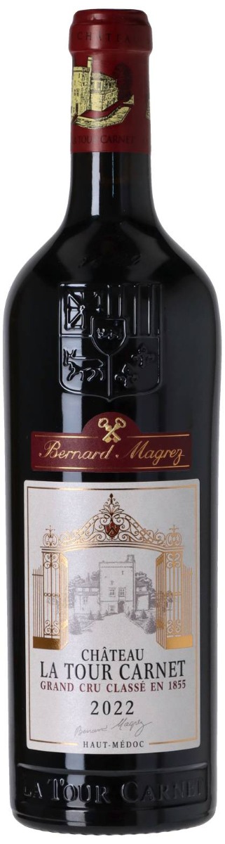 Chateau La Tour Carnet Haut-Medoc 4. Cru Classe 2022 i trækasse wine bottle