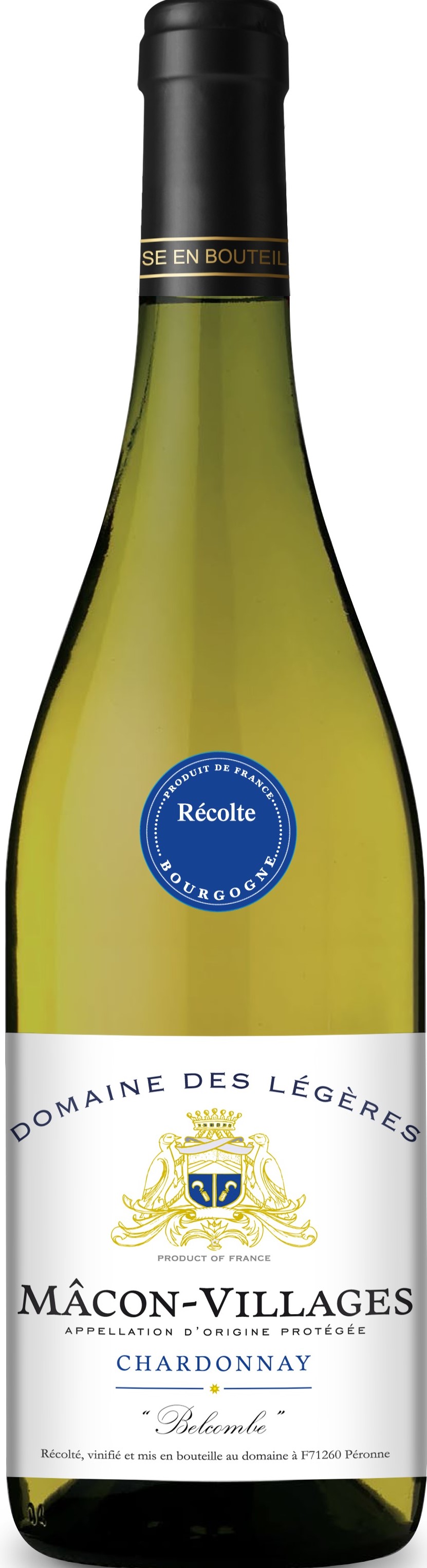 Domaine des Légères Mâcon-Villages Chardonnay "Belcombe" 2016 wine bottle