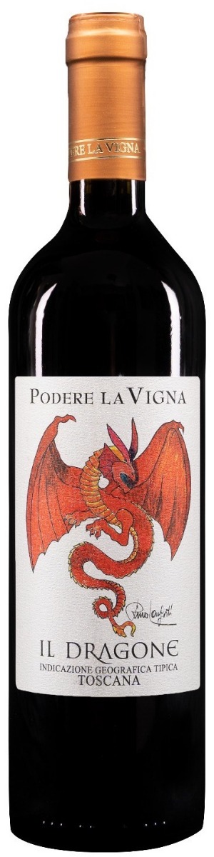 Podere La Vigna Il Dragone Toscana IGT 2022 wine bottle