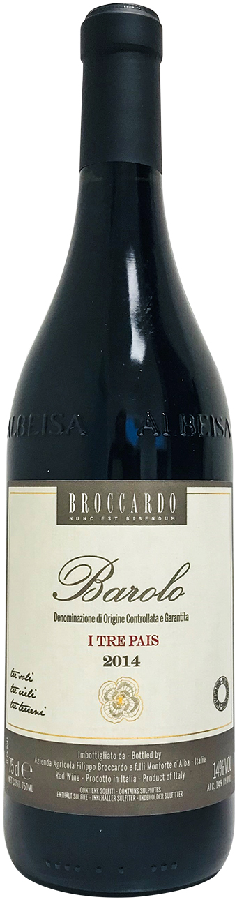 Broccardo Barolo I Tre Pais 2014 wine bottle