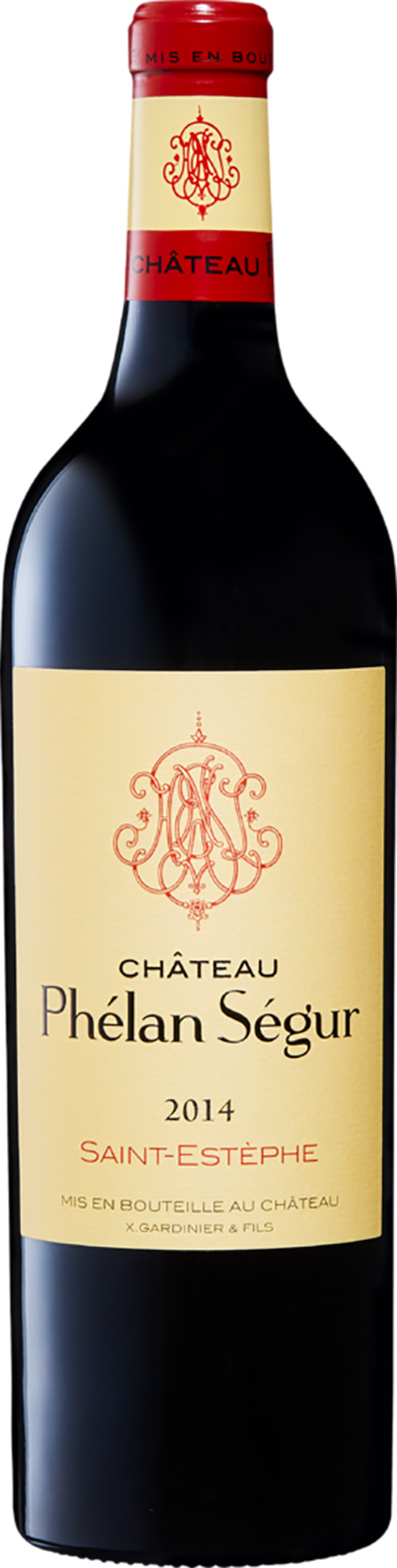 Chateau Phelan Segur St-Estèphe 2014 i trækasse wine bottle