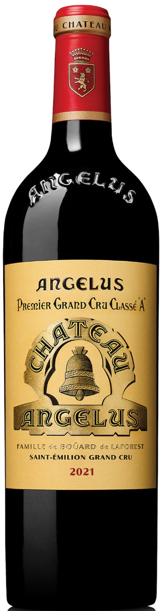Chateau Angelus 1.er Grand Cru Classe A  Saint-Emilion 2021 i trækasse wine bottle
