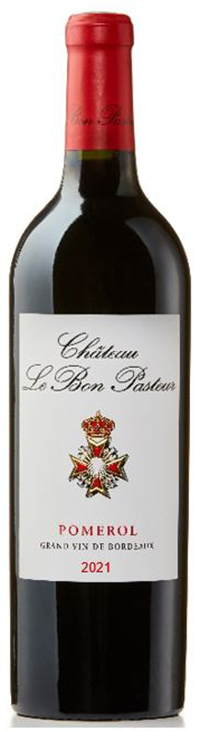 Chateau Le Bon Pasteur Pomerol 2021 i trækasse wine bottle