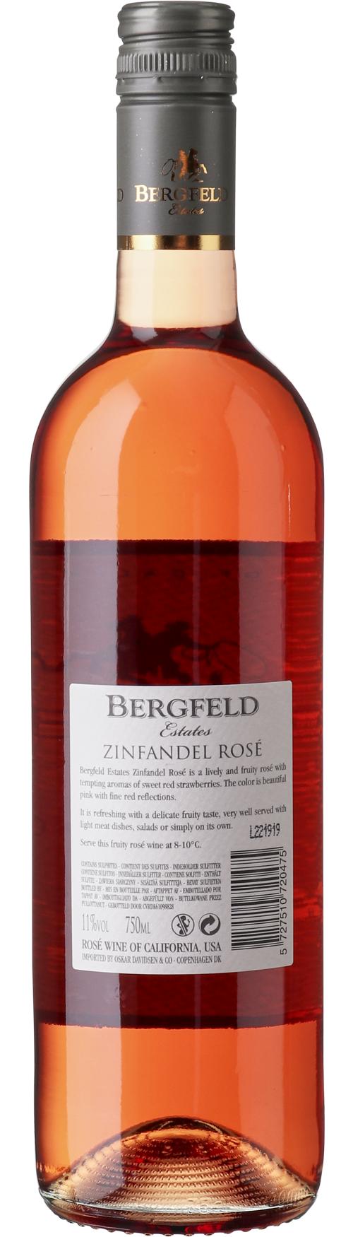 Bergfeld Estates Rosé Californien wine bottle