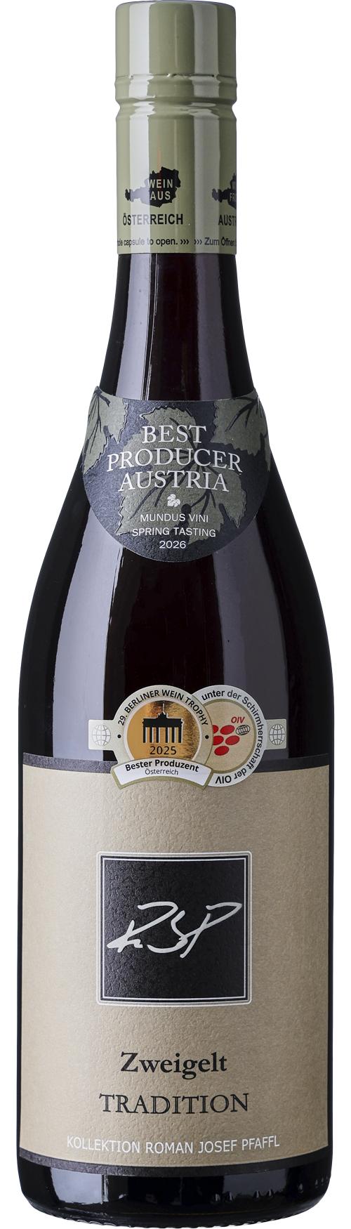 Kollektion Roman Josef Pfaffl Tradition Zweigelt wine bottle