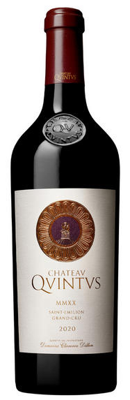 Chateau Quintus Saint-Emilion Grand Cru 2020 i trækasse wine bottle