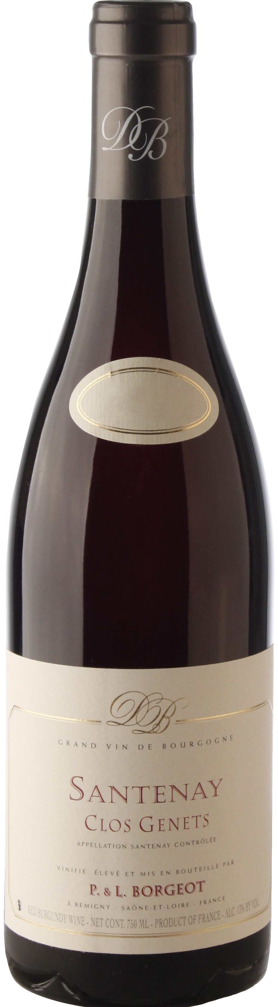 Domaine Borgeot Santenay Rouge "Clos Genets" 2015 wine bottle