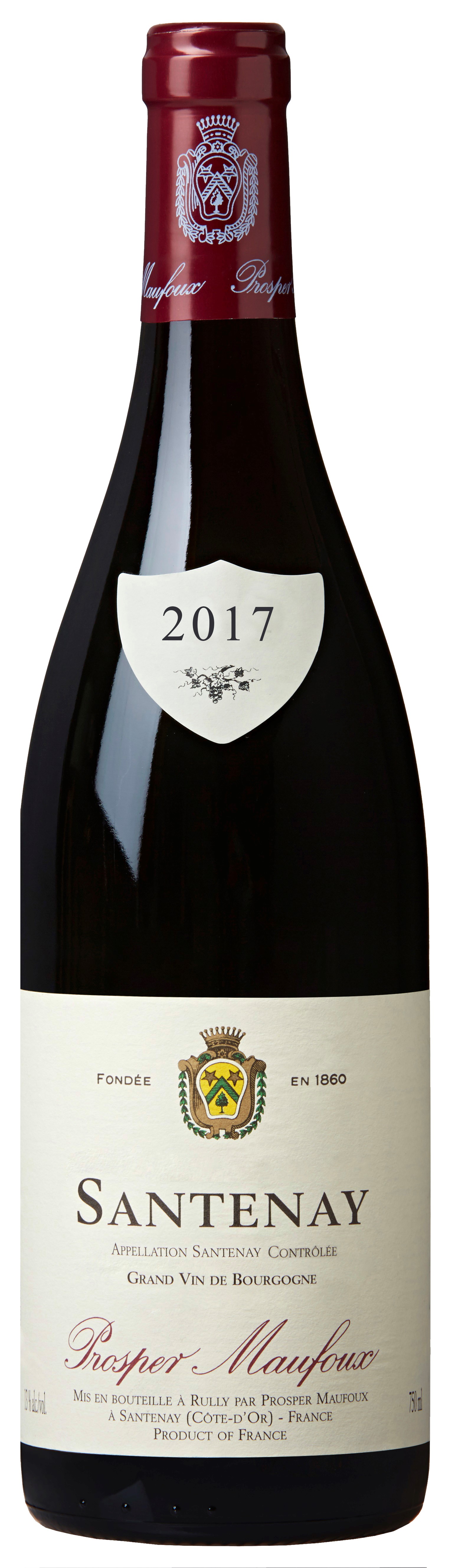 Prosper Maufoux Santenay Rouge 2017 wine bottle