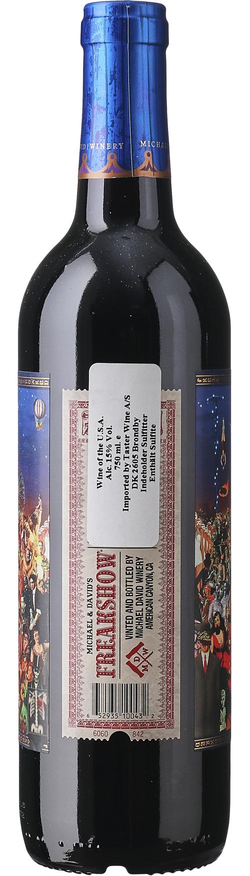 Michael David Winery Freakshow Red Blend, Syrah/Petite Sirah wine bottle