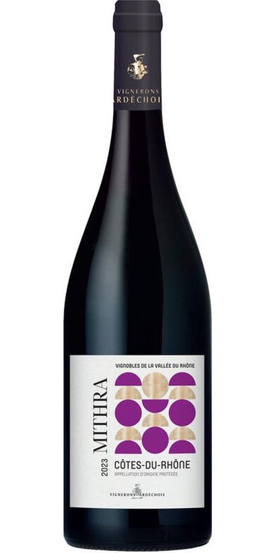 Vignerons Ardechois, Mithra Cotes du Rhone 2023 wine bottle