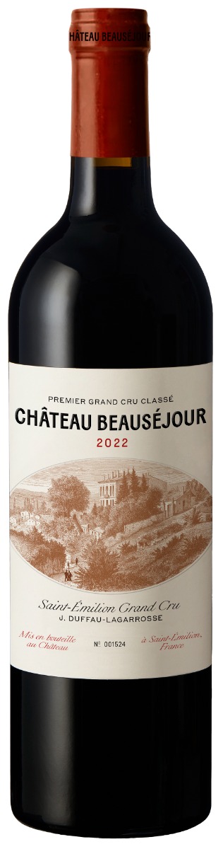 Chateau Beauséjour 1er Grand Cru Classe B Saint-Emilion 2022 i trækasse wine bottle