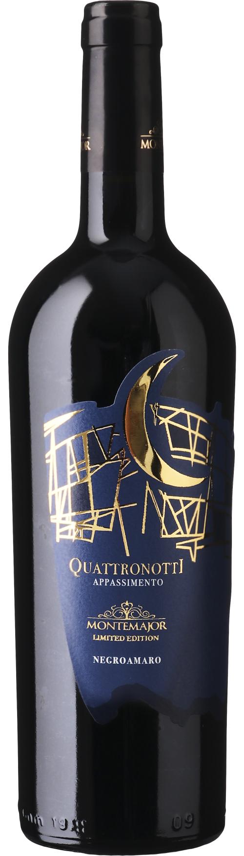 Quattronotti Negroamaro Appassimento Limitied Edtion Night Harvest Puglia IGT wine bottle