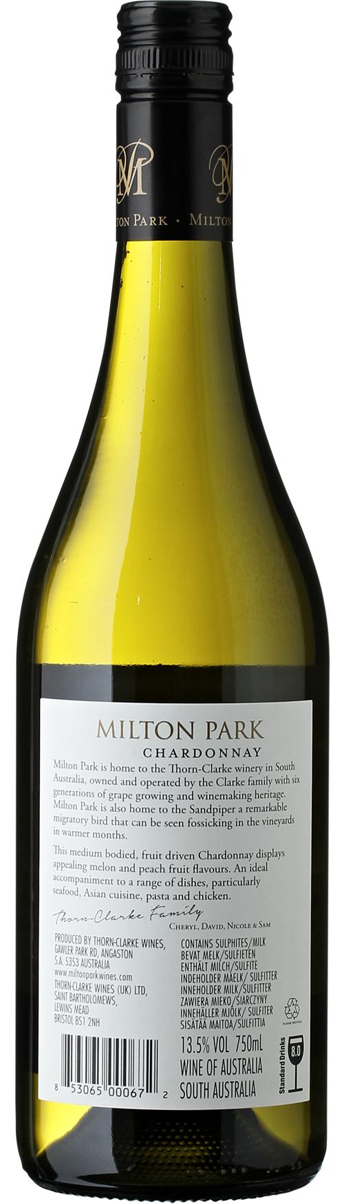 Thorn-Clarke Milton Park Chardonnay wine bottle