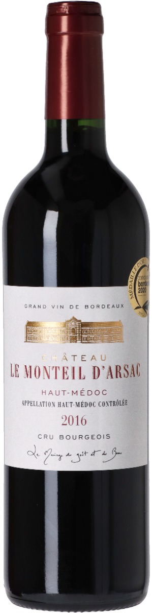 Chateau Le Monteil d'Arsac Haut-Médoc Cru Bourgeois 2016 wine bottle
