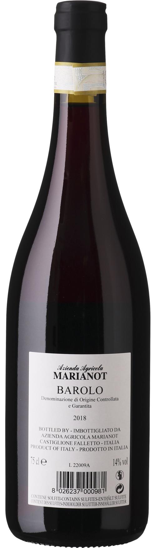 Azienda Agricola Marianot Barolo Garblet DOCG wine bottle