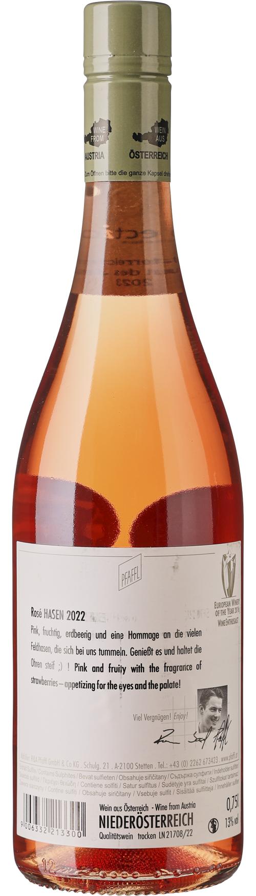 Pfaffl Rosé Hasen wine bottle