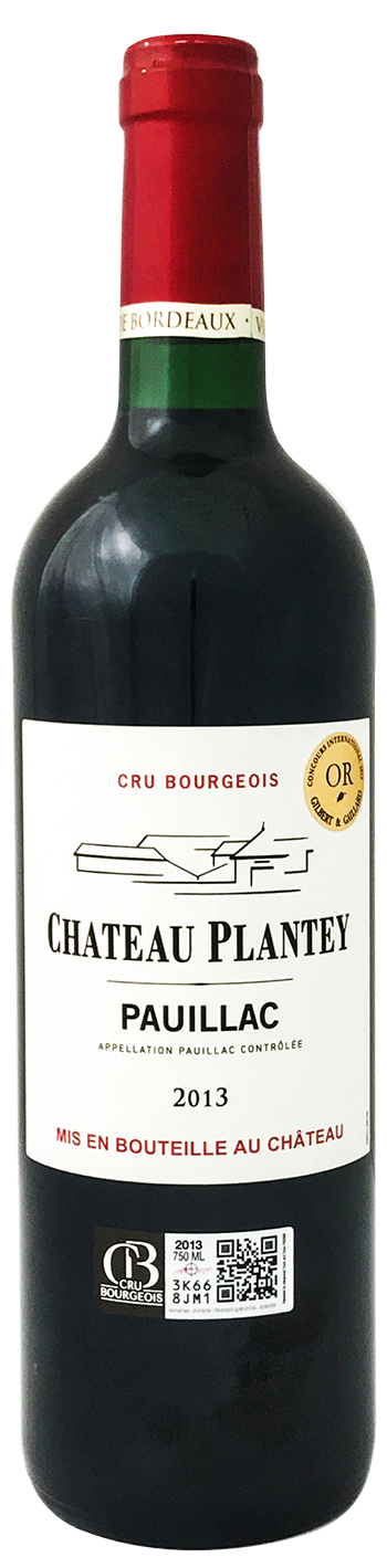 Chateau Plantey Pauillac 2013 wine bottle