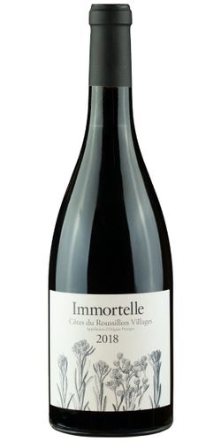 Immortelle, Cotes de Roussillon Villages 2019 wine bottle