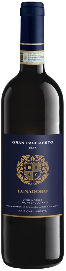 Lunadoro Vino Nobile di Montepulciano DOCG Gran Pagliareto 2016 i trækasse wine bottle